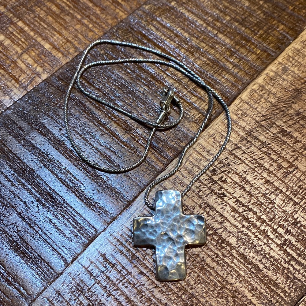 Silpada Hammered Cross pendant and chain